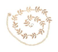 VILLCASE Chaîne de Taille en Métal Doré pour Femmes Accessoire de Corps Mode Motif Feuille Bijou de Ventre Élégant pour Fêtes Mariages et Usage Quotidien Chaîne de Ceinture Décorative