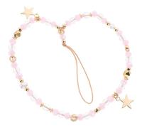 VILLCASE Chaîne de Téléphone à Perles Décorative Rose Lanière Élégante Pendentif Suspendu Accessoire Portable Anti-Perte pour Smartphone Charme Esthétique Présent et Usage Extérieur