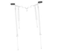 VILLCASE Chaîne de Tête Vintage Argentée Pompon Long et Franges Bijou de Tête pour Femmes et Filles Accessoire de Coiffure Style Palais Rétro pour Festivals et Mariages