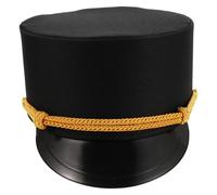 VILLCASE Chapeau de Cheminot Noir en Tissu Confortable Design Rétro Classique, pour Décorations de Fête à Thème Train et Usage Quotidien Sécurisé