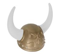 VILLCASE Chapeau D'halloween en Plastique Or avec Cornes de Bœuf, Résistant Déchirure et Confortable, pour Fête et Cosplay en Famille ou Entre Amis