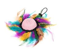 VILLCASE Chapeau pour Chien en Paille Plumage Colorées, Accessoire Décoratif Ajustable pour Petits Chiens, pour Sorties et Fêtes d'halloween