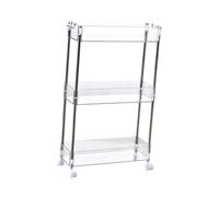 VILLCASE Chariot de Rangement Cuisine Niveaux Étroit avec roulettes Transparent Pet Étagère Mobile Multi-Usage pour Organisation Pratique Cuisine Salle de Bain et Balcon