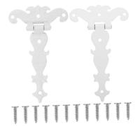 VILLCASE Charnières De Portail Robustes En Alliage De Zinc Finition Bronze Antique, Charnières De Hangar Pour Abri De Jardin Extérieur, Kit 2 Pièces, Fixation 8 Trous, Usage Extérieur