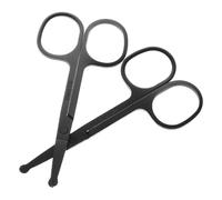 VILLCASE Ciseaux de Toilettage pour Poils de Nez en Acier Inoxydable, 2 Pièces à Bout Arrondi, Petits Ciseaux Unisexes pour Épilation Précise, Coupe-poils de Nez et Oreilles, Pratiques