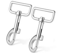 VILLCASE Clip à Ressort en Acier Inoxydable 2pcs, Mousquetons Pivotants 360° pour Sangles de Chien et Utilisation en Plein Air