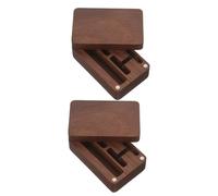 VILLCASE Coffret à Boutons de Manchette en Bois de Noyer Rectangulaire Lot de 2 Petite Boîte de Rangement Élégante pour Accessoires Masculins Organisateur Pratique pour Bijoux et Pinces