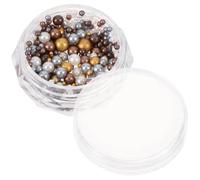 VILLCASE Coffret de Perles pour Ongles en Abs Perles Rondes Nacrées de Différentes Couleurs, pour DIY Crafting et Décoration D'ongles Stylée