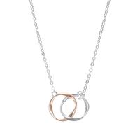VILLCASE Collier à Pendentif Cercle Entrelacé Infini pour Femme Chaîne Clavicule Argentée Bijou Esthétique Mère-Fille Présent Fête des Mères et Usage Quotidien