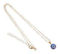 VILLCASE Collier Amulette Œil Maléfique Bleu en Alliage, Style Turc Unique, Pendentif Amulette pour Éviter la Malchance, pour Décorer Votre Espace Intérieur ou Voiture