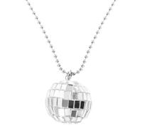 VILLCASE Collier Boule Disco Vintage à Suspendre pour Femme Pendentif Lumineux en Alliage et Résine Bijou de Soirée Hip-Hop Rétro Accessoire pour Fêtes Boîtes de Nuit et Discothèques