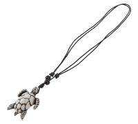 VILLCASE Collier Cordon Tortue pour Homme en Résine Pendentif Décoratif, Fabrication Fine et Robuste, Style Vintage Simple Adapté Port Quotidien
