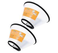 VILLCASE Collier de Récupération pour Animaux 2pcs en PP, Protège la Cicatrisation sans Gêner la Vue, Adapté aux Tours de Cou 22-31cm, pour Période Post-opératoire Chien et Chat