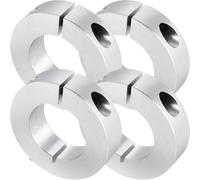 VILLCASE Collier de Serrage Ouvert pour Arbres Rotatifs et Arrêts de Mouvement Linéaire 4 Pièces en Alliage D'aluminium Argenté, Bague Fixe Légère Diamètre Intérieur 12mm
