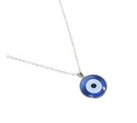 VILLCASE Collier Œil Maléfique en Verre et Alliage Pendentif Bleu Protection pour Femme Grand Bijou Symbole Anti-Mauvais Œil Accessoire Mode pour Fêtes et Quotidien