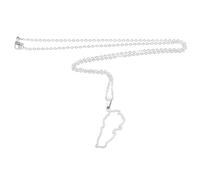 VILLCASE Collier Pendentif Liban en Acier Inoxydable Argenté Collier Chaîne Carte du Liban Ajourée Bijou Unisexe pour Usage Quotidien et Occasions Spéciales