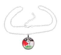 VILLCASE Collier Pendentif Palestine en Alliage Chaîne de Cou Délicate Collier Fantaisie Décoratif Unisexe Accessoire Mode pour Femme et Homme Présent Symbolique Anti-Guerre
