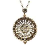 VILLCASE Collier Pendentif Rétro Attrape-rêves en Alliage Doré, Breloque Soi-même pour Femmes, Bijou Fantaisie pour Fêtes et Mariages, Chaîne Creuse Vintage, Style Original