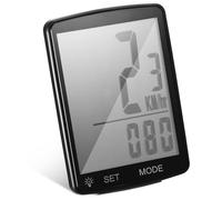 VILLCASE Compteur de Vitesse de Vélo sans Fil Odomètre Compact en Abs et Pmma avec Écran LCD Large pour Cyclisme sur Bicyclette Noire