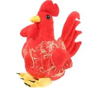 VILLCASE Coq et Poule en Peluche Décoratifs Rouges et Dorés Coussin Mariage 30 CM Ornement Joyeux pour Décoration de Table Embellissement de Poulet et Présent de Fête Festif