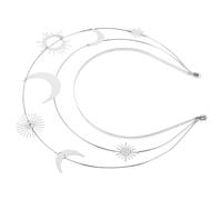 VILLCASE Couronne Argentée à Trois Couches pour Femme Bandeau Déesse Étoiles et Lune Accessoire Coiffure Fête et Anniversaire Diadème Léger Fait Main pour Bal de Promo