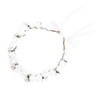 VILLCASE Couronne de Mariée Artificielle en Mousse PE Blanche Perles Bandeau Ajustable pour Séance Photo Accessoires Coiffure Demoiselle d'Honneur et Garçon et Filles Décoration