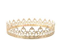 VILLCASE Couronne Royale Vintage pour Homme en Fer Doré, Légère et Résistante, Accessoire Coiffure Élégant pour Costume de Prince Médiéval et Cosplay