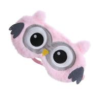 VILLCASE de Sommeil Garçon et Filles en Peluche Motif Hibou Ailes Bandeau Ajustable Cache-Œil et Doux Couleur Rose Clair pour Dormir à la Maison en Voyage Train
