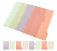 VILLCASE D'intercalaires de Classeur 4 Feuilles Colorés en Pp Lot de 10 Séparateurs Créatifs pour Indexation et Signalisation Adaptés pour Recherches et Cahiers