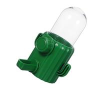 VILLCASE Distributeur Automatique Eau pour Cage Oiseau Forme de Cactus Anti-Goutte Bouteille Rechargeable avec Bol Suspendu pour Perruches Canaris et Oiseaux Exotiques