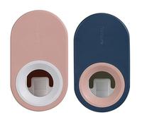 VILLCASE Distributeur de Dentifrice Installation Facile sans Perçage 2pcs Mural en Plastique Bleu et Rose pour Accessoires Salle de Bain pour Hôtel ou Auberge de Jeunesse