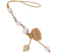 VILLCASE Dragonne de Téléphone Courte en Jade Doré Style Chinois Délicat pour Accessoires Décoratifs de Clés de Voiture ou Téléphone Portable Jaune