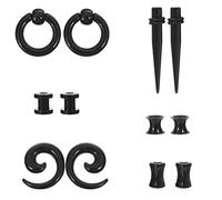 VILLCASE Écarteurs D'oreilles Coniques en Acrylique Noir 6 Mm, Lot de 12 Set de Set de Pièces, Bijoux de Piercing pour Ponction de L'oreille, Décoration D'oreille Créative et Expansion