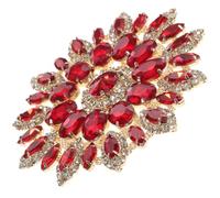 VILLCASE Écussons Thermocollants Rouges à Strass pour Vêtements Diy, Patchs Brodés Créatifs pour Couvrir Trous, Accessoire Stylé et Facile à Ranger