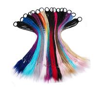 VILLCASE Élastiques à Cheveux Résistants pour Queue de Cheval 2 Pièces Tresse Synthétique Longue 60 Accessoires pour Postiche Corde à Cheveux Colorée pour Cosplay et Usage Quotidien
