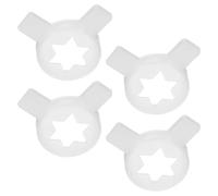 VILLCASE Embouts de Douilles à Glace Pratiques et Réutilisables en Plastique Blanc 4pcs Forme Hexagonale et Étoile pour Machines à Glace Commerciales en Restaurants