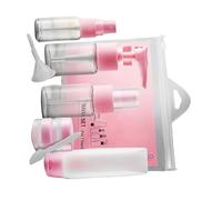 VILLCASE Ensemble 9 Flacons Pulvérisateur de Toner Transparents Pet 100 Ml, Bouteilles de Voyage Rechargeables Rose pour Cosmétiques, Soins Peau et Shampoing, Kit Portable pour Voyage