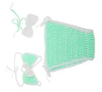 VILLCASE Ensemble Bikini Bébé Fille 3 Pièces au Crochet Vert Clair Maillot de Bain -Né pour Séance Photo Tenue Plage Légère et Confortable Accessoires Photo -Né Fille