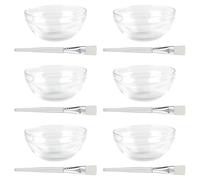VILLCASE Ensemble de 12 Bols en Ps Transparents Réutilisables Pinceaux Doux pour Masque Facial, Kit Pratique pour Soins du Visage et Mélange de Masques Soi-même