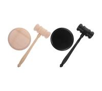 VILLCASE Ensemble De 2 Marteau Officiel en Bois Bloc Sonore Léger et Portable pour Réunions, Discours Publics, Usage Polyvalent Design Élégant et Finition Polie