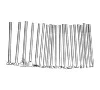 VILLCASE Ensemble de 20pcs Moules à Estamper le Cuir en Acier Inoxydable Argenté, Outils Rustiques pour Travail du Cuir, Estampage Précis pour Artisans et Débutants