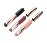 VILLCASE Ensemble de 3 Pinceaux Applicateurs à Ongles en Silicone Souple Couleurs Noir Marron Clair et Rose Outil Professionnel pour Poudre à Ongles et Nail Art Précis Usage Personnel