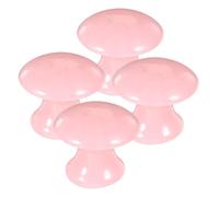 VILLCASE Ensemble de 4 Masseurs Faciaux en Résine Rose de Champignon - Outil de Massage Facial Gua Sha pour Modelage et Soin du Visage - Portable pour Routine Beauté et Massage