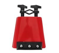 VILLCASE Ensemble de cloches à vache à monter en métal rouge avec bande anti-bruit noire, accessoire de batterie pour répétitions en lieux sensibles bruit, son clair