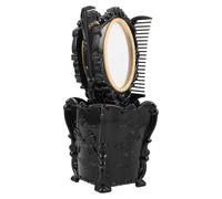 VILLCASE Ensemble Vintage de Peigne et Miroir à Main en Pvc Or avec Boîte de Rangement Pratique, Accessoire Polyvalent pour Coiffure à Domicile ou Bureau pour Femmes