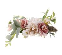 VILLCASE Épingle à Cheveux de Mariage Blanche en Plume Légère Strass Scintillants Accessoire Coiffure Bohème pour Cérémonie Peigne Floral Décoratif pour Voile de Mariée