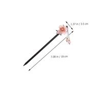 VILLCASE Épingle à Cheveux Rétro en Bois de Pêcher Fleurs Délicates et Pompons Accessoire de Coiffure Traditionnel Chinois pour Tenues Hanfu Style Vintage Folklorique Féminin