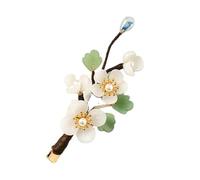 VILLCASE Épingle à Cheveux Style Chinois Fleur en Imitation Jade, Barrette Décorative pour Femmes et Filles, Accessoire Élégant pour Mariage et Coiffure Traditionnelle, pour Fêtes et Usage