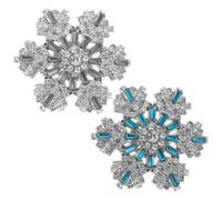 VILLCASE Épinglette Flocon de Neige de Noël 3d Rotative en Alliage et Cristaux, Lot de 2 Pièces, Éclat Solide et Design Élégant pour Manteau Femme Hiver Mariage