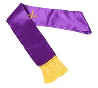 VILLCASE Étole Brodée d'une Croix en Satin Pourpre, avec Pompons | Accessoire Liturgique Réversible, Ceinture à Pompons Doubles, pour Robes et Soutanes